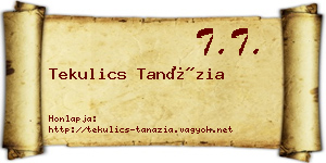 Tekulics Tanázia névjegykártya
